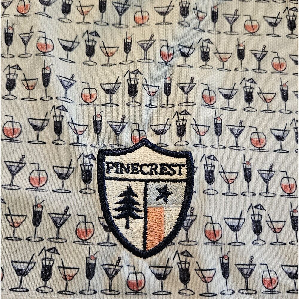 Straight Down Cocktail Print Men's Golf Performance Polo - "Pinecrest" - Picture 2 of 5
